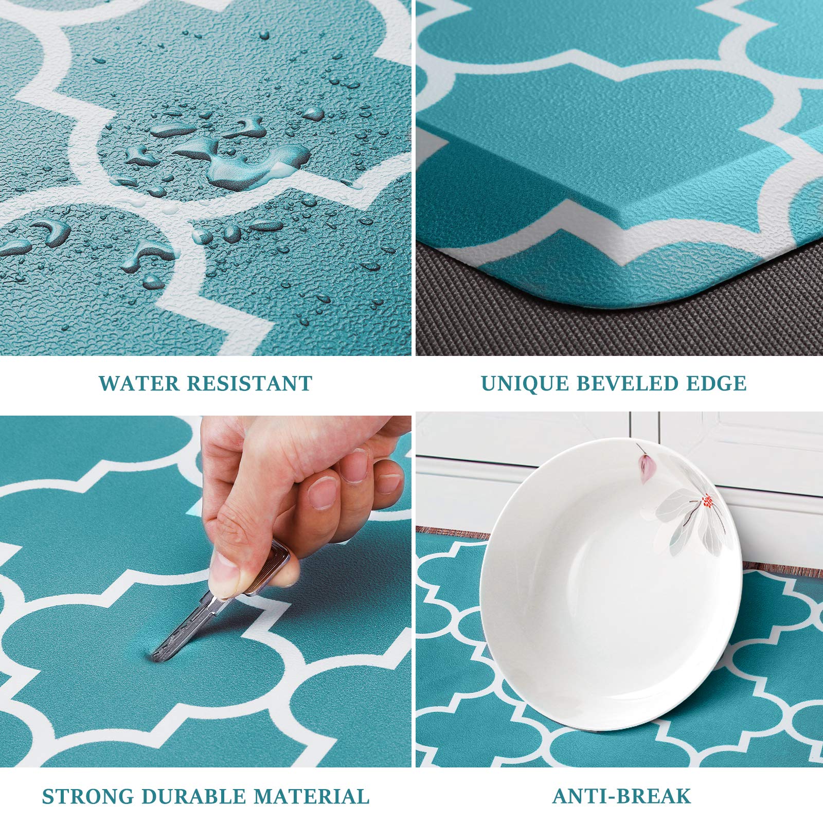 Wiselife Kitchen Mat Cushioned Anti-Fatigue Kitchen Rug,17.3''X 39'',Non Slip Waterproof Kitchen Mats And Rugs Heavy Duty Pvc Er